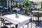 Restaurant White Tableclothes Modern Minimal Simplistic Outdoors