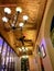 Restaurant,Wooden ceiling,Hanging lamps