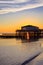 Restaurant at wooden pier.