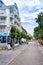 Restaurants along the promenade in Binz on the island of RÃ¼gen on the Baltic Sea. Mecklenburg-Vorpommern, Germany