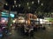 Restaurants and bars of Giralda Plaza, Coral Gables, at night.