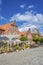 Restaurants on the historical market place in Heiligenhafen