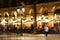 Restaurants at Placa Reial in night. Barcelona