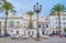 The restaurants on Plaza Fragela, Cadiz, Spain