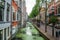 Restaurants, shopping tourists and houses right on the canal, th