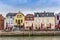 Restaurants and shops at the old harbor in Husum