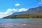 Restful beach scene in Turkey. Mountains shadow an idyllic bay