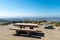 Resting area with bench on the top of the Double Peak Park in San Marcos