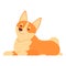 Resting corgi icon cartoon vector. Cute dog