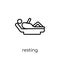 Resting icon. Trendy modern flat linear vector Resting icon on w