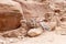 The resting place of a Bedouin in the Nabatean kingdom of Petra in the city of Wadi Musa in Jordan