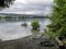 Resting place by the lake, benches