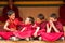 Restless boys monks at the Cham Dance Festiva in Lamayuru