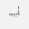 Resto logo with fork. Restaurant menu on white