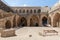 Restoration of the courtyard of the Crusader fortress of the old city of Acre in northern Israel