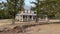 Restoration on a old vintage home in the country ladder on roof