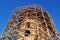 Restoration scaffold in ancient tower