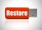 Restore backup concept meaning retrieval of data and information - 3d illustration