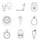 Restore health icons set, outline style
