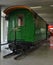 The restored antique train of 1918 with a green passenger car