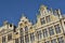 Restored buildings of guild houses on Grand Place in Brussels