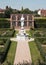 The restored Elizabethan Garden at Kenilworth Castle, Kenilworth, Warwickshire, England, UK