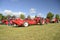 Restored Farmall machinery at a threshing show