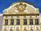Restored golden facade of bavarian house, german architecture