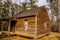 Restored historic wood house in the uwharrie mountains forest