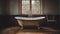 Restored And Repurposed: A Captivating Photo Of An Empty Tub On A Table