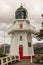 Restored wooden lighthouse in Akaroa on Banks Peninsula