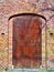 Restored wooden medieval door