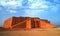 Restored ziggurat in ancient Ur, sumerian temple, Iraq