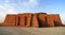 Restored ziggurat in ancient Ur, sumerian temple, Iraq