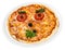 Restourant serving dish for child`s menu pizza with face