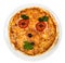 Restourant serving dish for child`s menu pizza with face