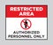 Restricted area, no trespassing, warning sign vector illustration