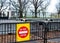 Restricted area warning sign on  fence surrounding the White House in Washington DC