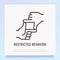 Restricted behavior thin line icon: gesture finger frame. Modern vector illustration autism symptom