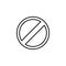 Restricted line icon, vector