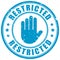 Restricted sign, stop hand symbol