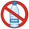 Restricted Symbol Over A Water Plastic Bottle Cartoon Illustration