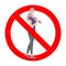 Restriction do exercise for women, ban symbol