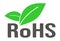 Restriction of Hazardous Substances Directive RoHS Icon with Leaf and Chip