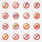 Restriction icons or symbols set