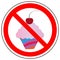 Restrictive sign on sweet, cake, cupcake. Vector.