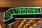 Restroom Sign in Green Neon