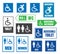 Restroom signs for disabled people, accessible handicap icons