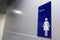Restroom signs with female in Public toilet