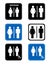 Restroom signs with men and women handicap washro